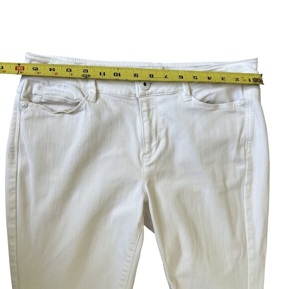 J. Jill Womens 8p White Denim Authentic Fit Cropped Capri Jeans Clean Girl - Picture 9 of 15